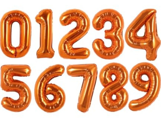 16" Foil Number Balloon - Orange