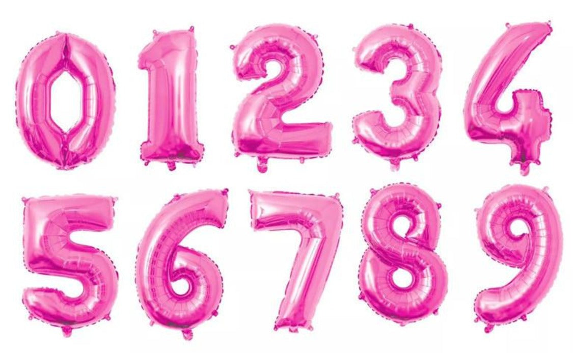 16" Foil Number Balloon - Dark Pink