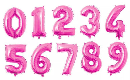 16" Foil Number Balloon - Dark Pink
