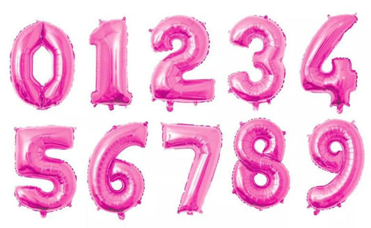 16" Foil Number Balloon - Dark Pink