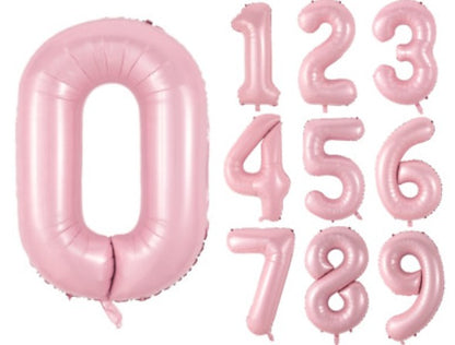 16" Foil Number Balloon - Light Pink