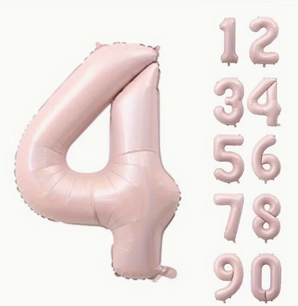 16" Foil Number Balloon - Blush Pink