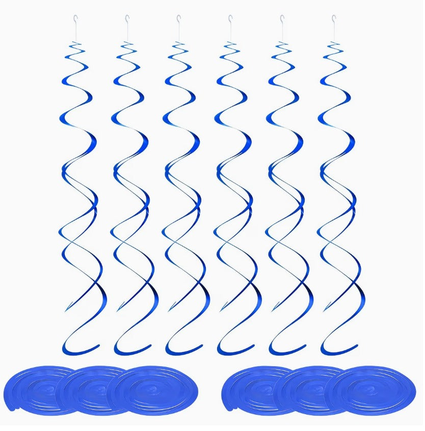 30pcs Hanging Spiral Decorations - Blue