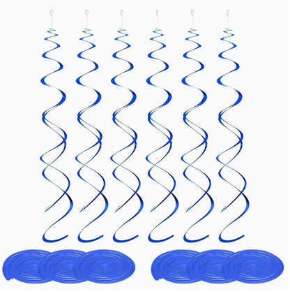 30pcs Hanging Spiral Decorations - Blue