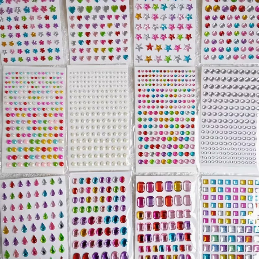 Rhinestone Colored Gemstone Stickers