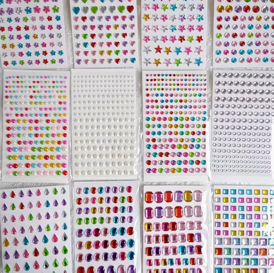 Rhinestone Colored Gemstone Stickers