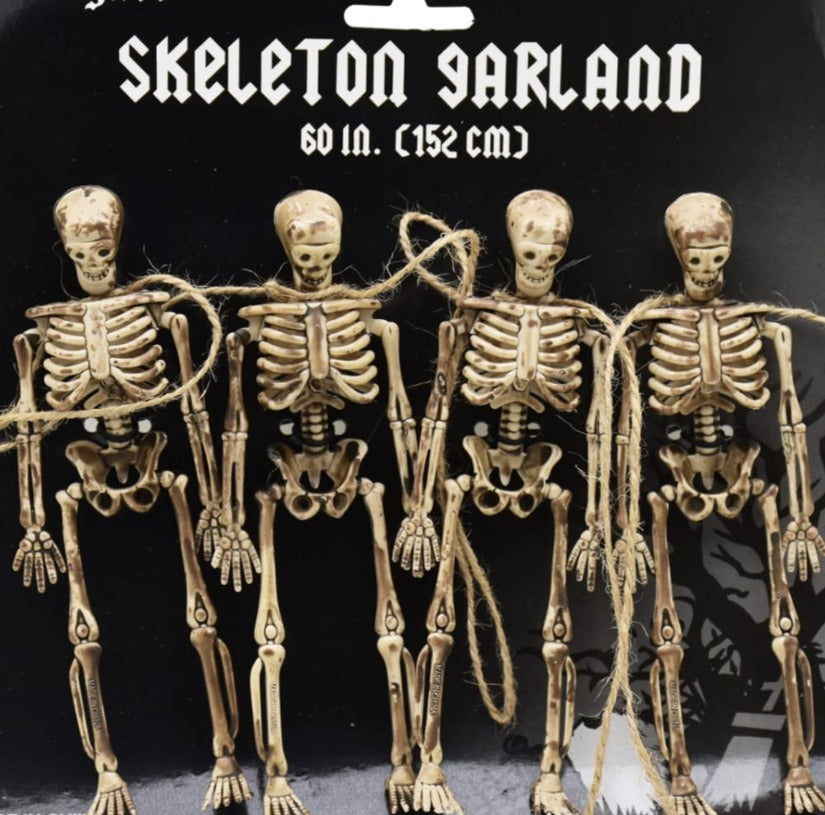 Skeleton Garland 60" – Aged-Style Halloween Decoration