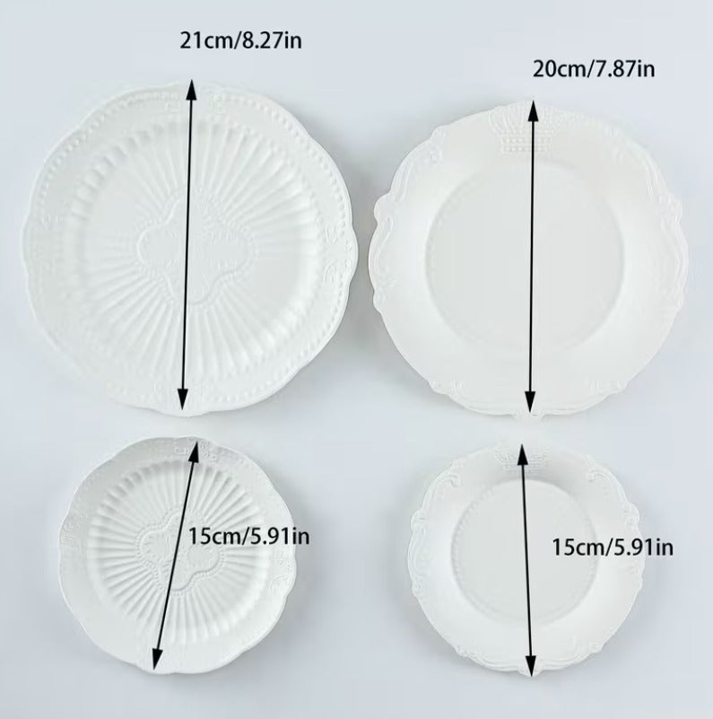 160pcs Disposable Thickened White Paper Plates