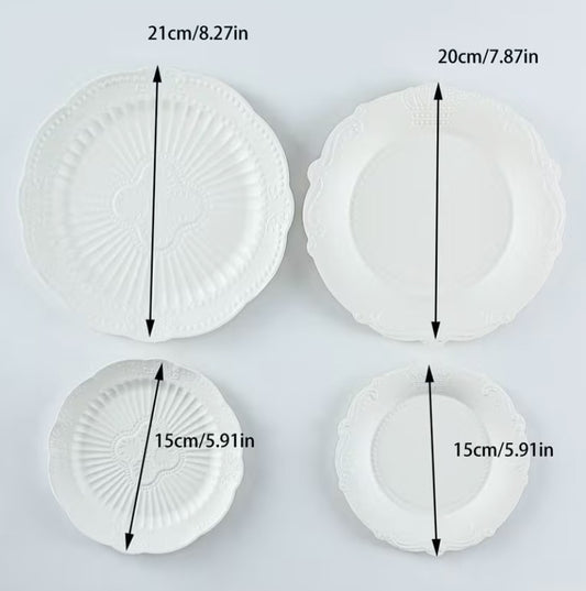 160pcs Disposable Thickened White Paper Plates