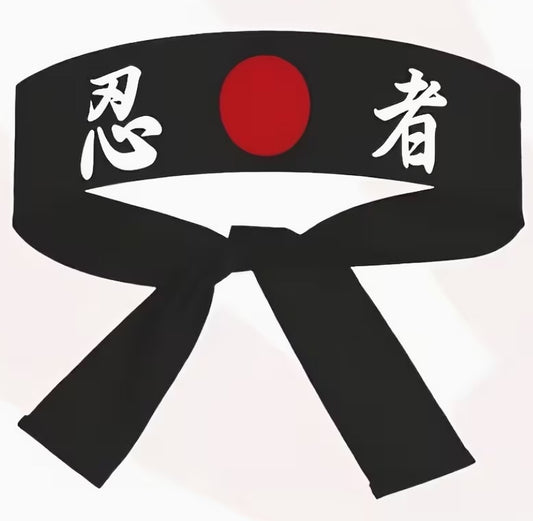 Samurai Japanese Headband for Sushi Chef, Karate & Costume Use - Black