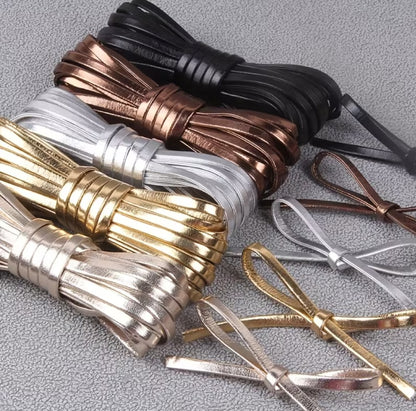 2yards Faux Leather Flat Rope 3mm