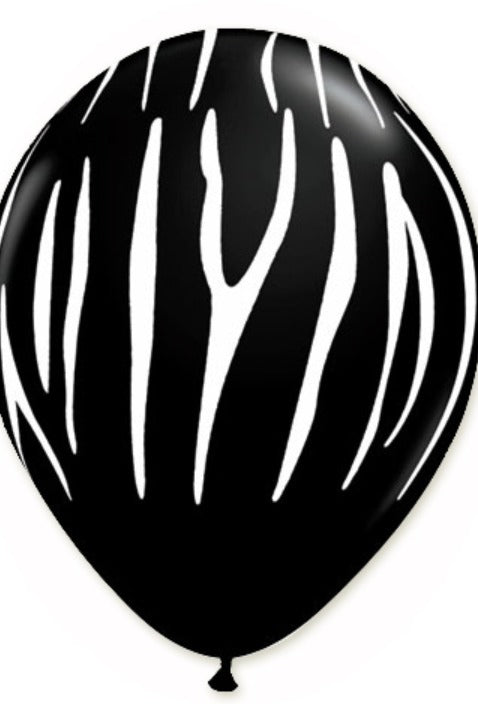 12" Animal Zebra Print Balloons