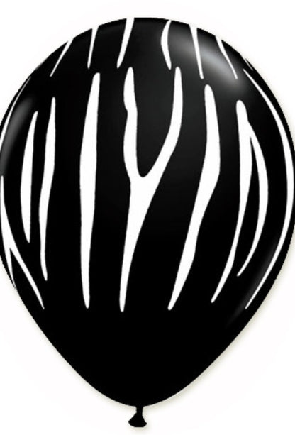 12" Animal Zebra Print Balloons