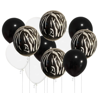 12" Animal Zebra Print Balloons