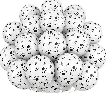 12" Animal Dog Paws Print Balloons - White