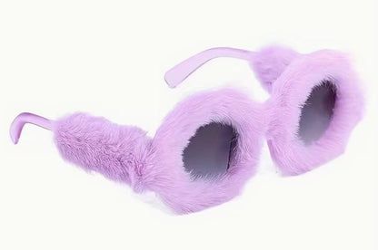 Round Frame Plush Party Glasses
