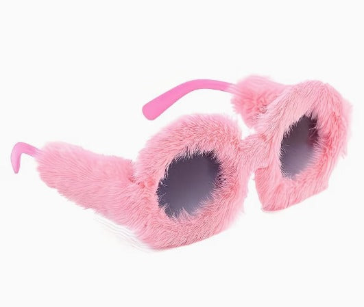 Round Frame Plush Party Glasses