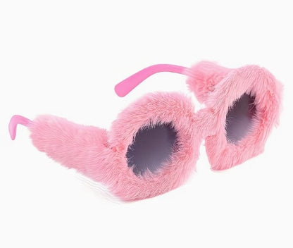 Round Frame Plush Party Glasses