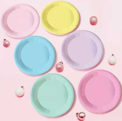 12pcs Macaron-Themed Disposable Party Tableware Set