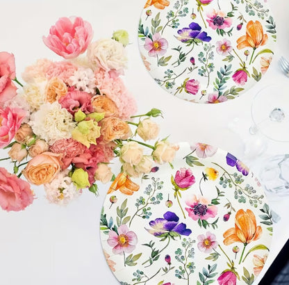 12 pcs Purple Wildflower Floral Paper Plates (17.78 cm)