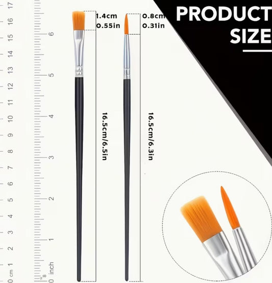 8 pcs Brushes Flat And Round Heads