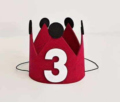Red Crown Birthday Party Hat