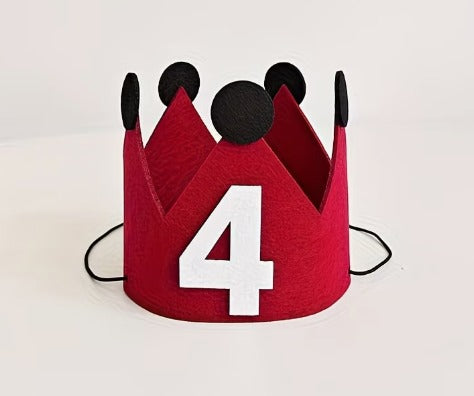 Red Crown Birthday Party Hat