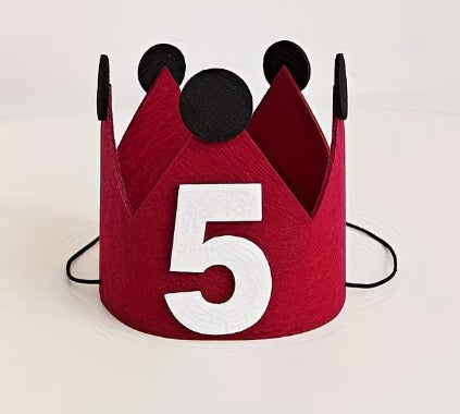 Red Crown Birthday Party Hat