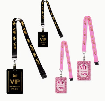 VIP Badge Lanyards with Plastic Pass Cards