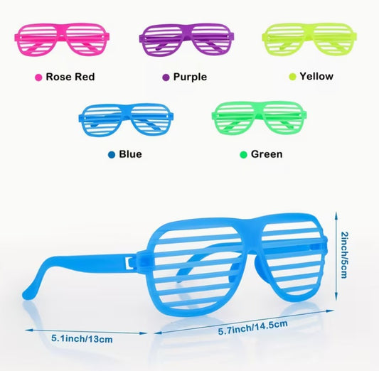 80's Neon Slotted Party Glasses
