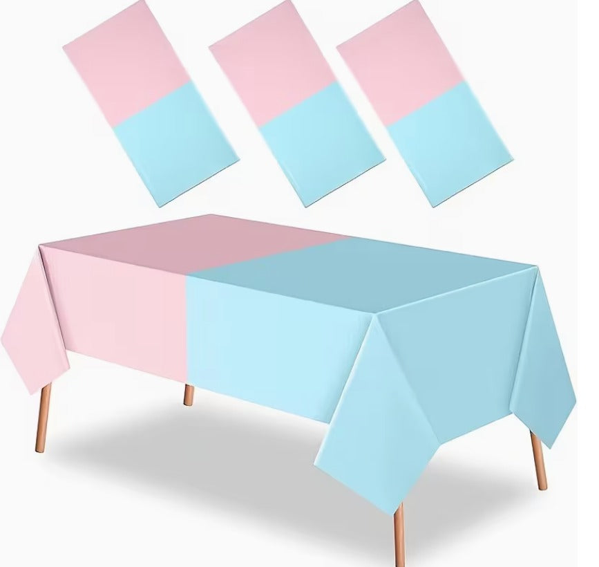 Gender Reveal Pink & Blue Tablecloth