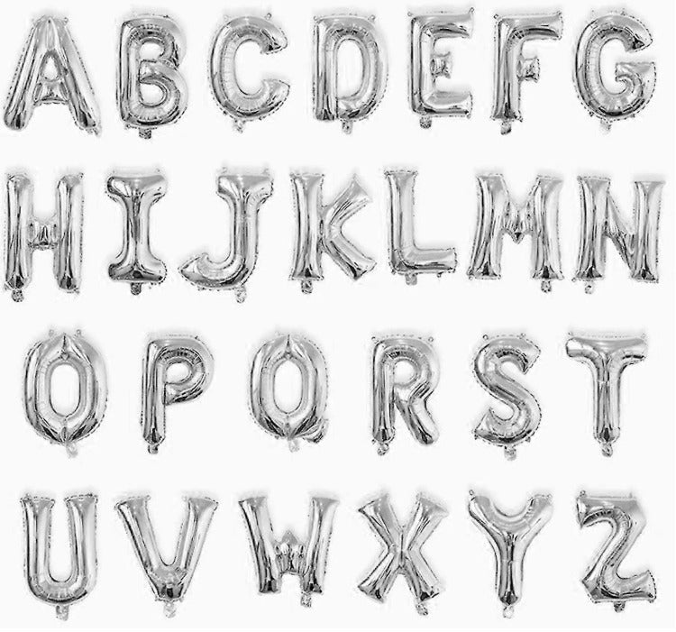 16" Silver Letter Foil Balloons