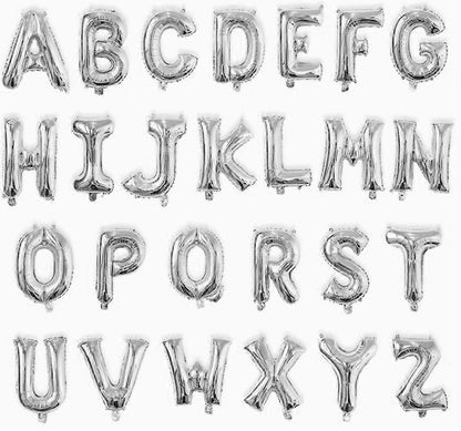 16" Silver Letter Foil Balloons