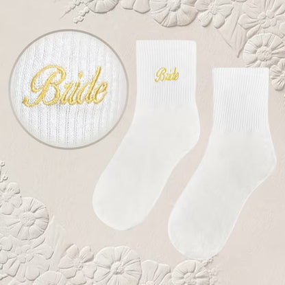Bride Embroidered Socks