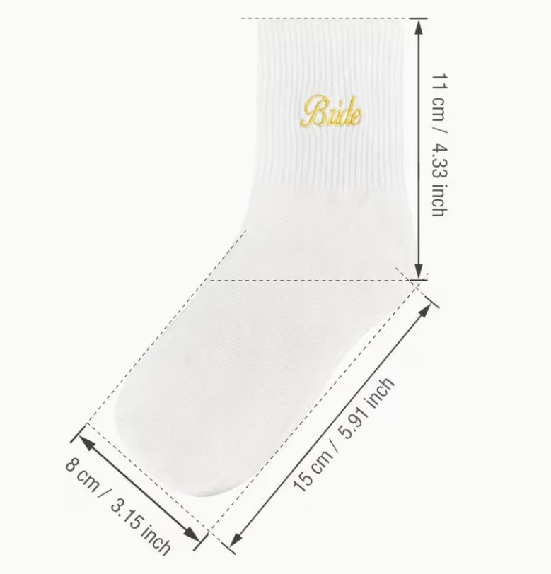 Bride Embroidered Socks