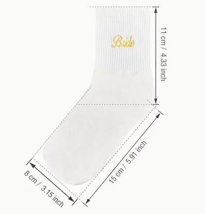Bride Embroidered Socks