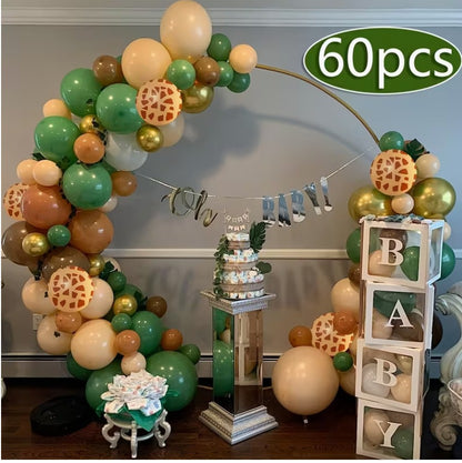 60pcs Giraffe Print Balloon Set – Jungle Theme Decorations