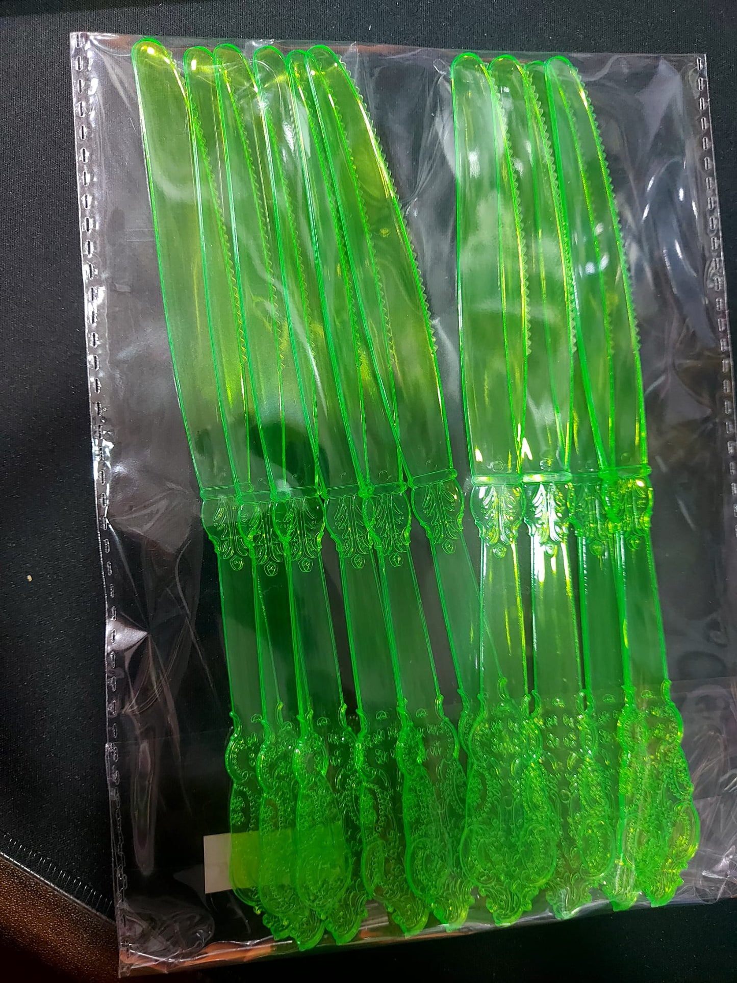 Neon Green Party Essentials Hard Plastic Cutlery Combo Pack