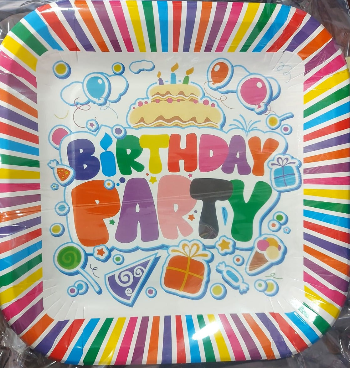 Rainbow Birthday Party Paper Plates