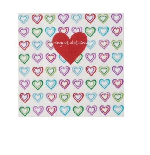Heart Theme Paper Napkins