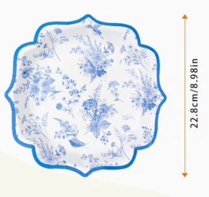 Elegant Blue And White Porcelain Design Disposable Tableware