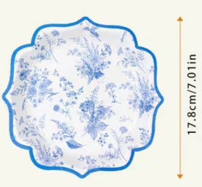 Elegant Blue And White Porcelain Design Disposable Tableware