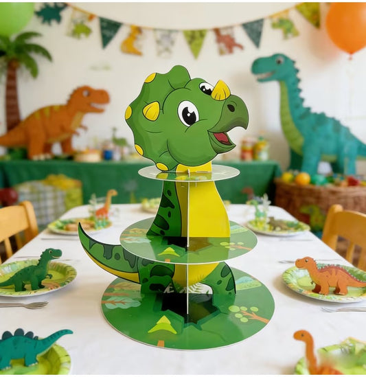 3 Tier Dinosaur Cupcake Stand