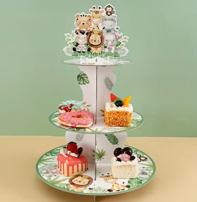 Jungle Animals Theme Birthday Party Cupcake Stand