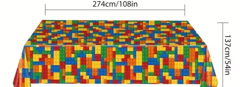 Colorful Lego Building Block Party Tableware