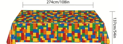 Colorful Lego Building Block Party Tableware
