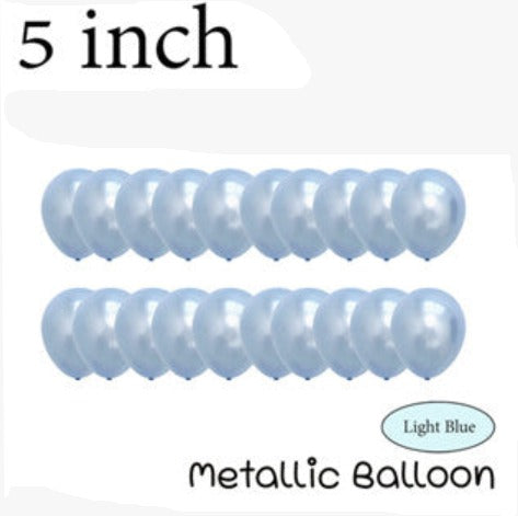 5"  Latex Balloon Metallic Light Blue (100 pcs)