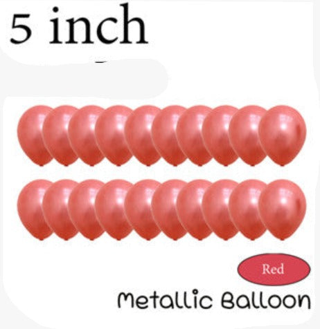 5" Latex Balloon Metallic  Red  (100 pcs)