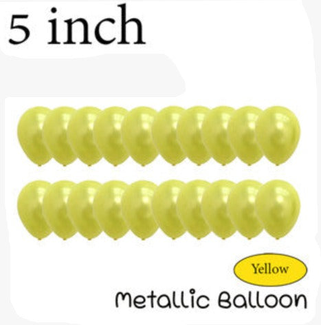 5"  Latex Balloon Metallic Yellow (100 pcs)