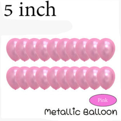 5"  Latex Balloons Metallic Pink (100 pieces)